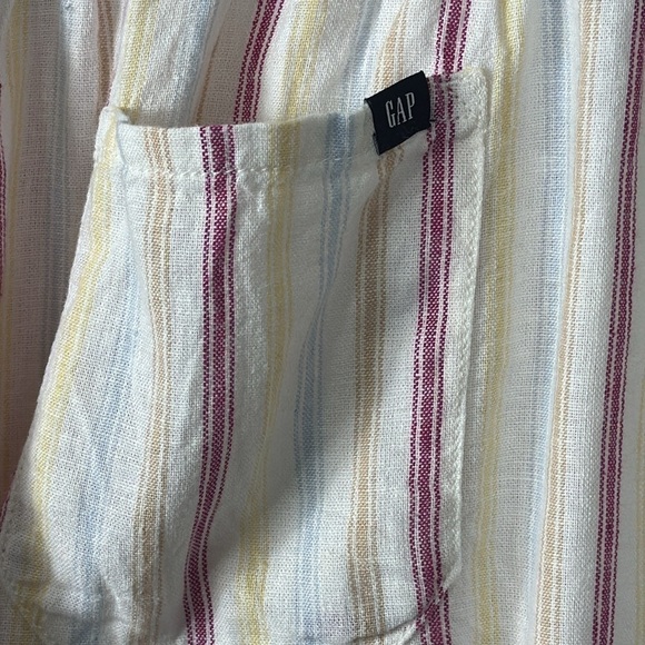 GAP Women's XL Linen Short Dotted Sun Stripe Multi Pull On Pockets NWT - Picture 7 of 15